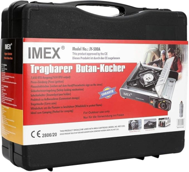 Preview: Imex tragbarer Gaskocher mit Koffer -  mit 16 Gaskartuschen